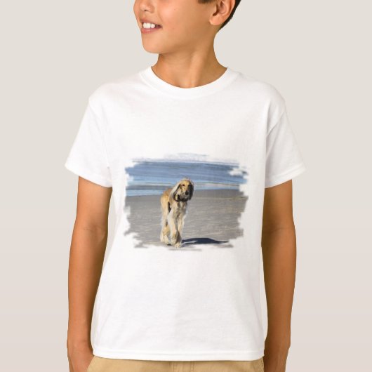 Saluki Spaziergang am Strand T-Shirt (Vorderseite)
