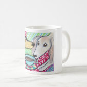 SALUKI trinkende Kaffee mit Federn versehene Kunst Kaffeetasse (VorderseiteRechts)