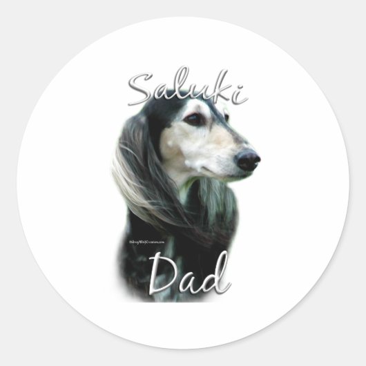 Saluki-Vater 2 Runder Aufkleber (Vorderseite)