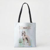 Saluki Watercolor Personalized Dog Tasche (Vorderseite)