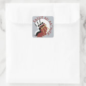 Salut Au Monde Quadratischer Aufkleber (Tasche)