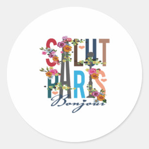 Salut paris runder aufkleber