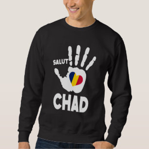 Salut Tschad mit Tschad-Flagge in einer herzlichen Sweatshirt