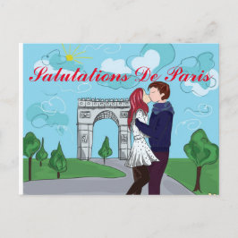 SALUTATIONEN DE PARIS FRANZÖSISCH POSTKARTE