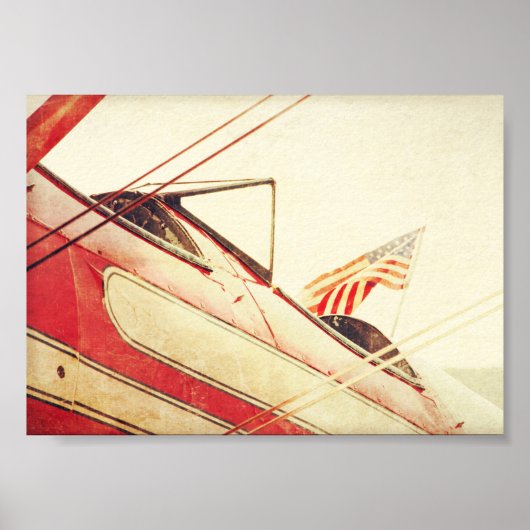 "Salute" Antike Flugzeuge Rot Poster (Vorne)