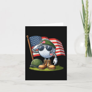Salute Golf American USA Flag Gedenktag 4. Karte