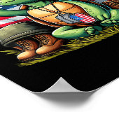 Salute Turtle American Usa Flag Gedenktag 4. Poster (Ecke)