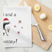 Salute und eine Chardonnay Cat Geschirrtuch (Viertel Falte)