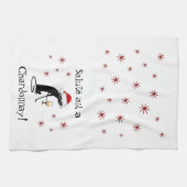 Salute und eine Chardonnay Cat Geschirrtuch (Horizontal)