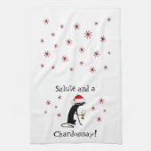 Salute und eine Chardonnay Cat Geschirrtuch (Vertikal)