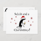 Salute und eine Chardonnay Cat Postkarte (Vorne/Hinten)