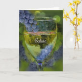 Salute Wine Birthday Card for Friend Karte (Gelbe Blume)