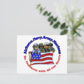 Salute zu Truppen Postkarte (Stehend Vorderseite)