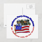 Salute zu Truppen Postkarte (Vorne/Hinten)