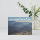 "Saluti dal Monte Lema" - Schweizer Postkarte (Stehend Vorderseite)