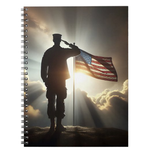 Saluting American Soldier Notizblock (Vorderseite)