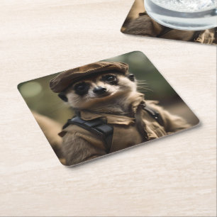 Saluting Silvester the Meerkat: Eine Geschichte de Rechteckiger Pappuntersetzer