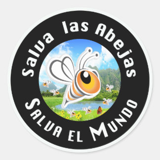 Salva las Abejas Salva el Mundi Runder Aufkleber