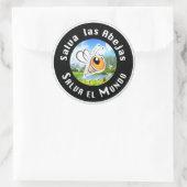 Salva las Abejas Salva el Mundi Runder Aufkleber (Tasche)