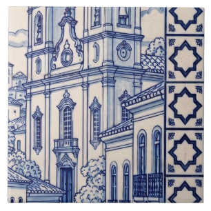 Salvador Azulejo-Wandfliese 4 von 6 Mitte rechts Fliese