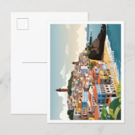 Salvador Bahia Brazil Vintage Travel Illustration Postkarte
