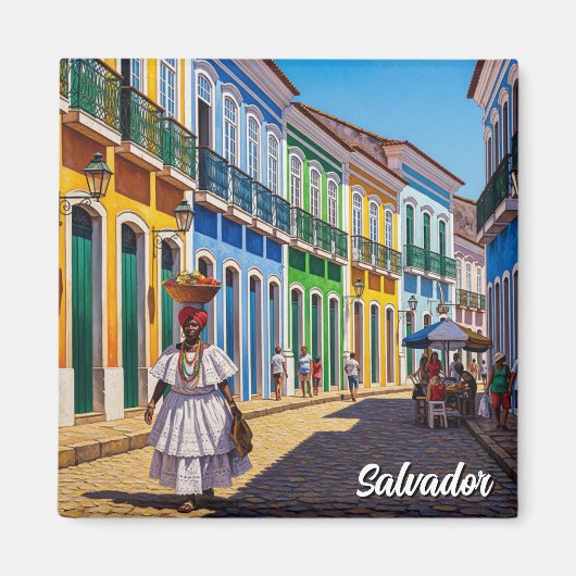 Salvador Brasilien Perlourinho Travel Magnet (Vorne)