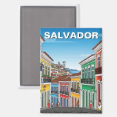 Salvador Brasilien Perlourinho Travel Magnet (Vorderseite/Rückseite)