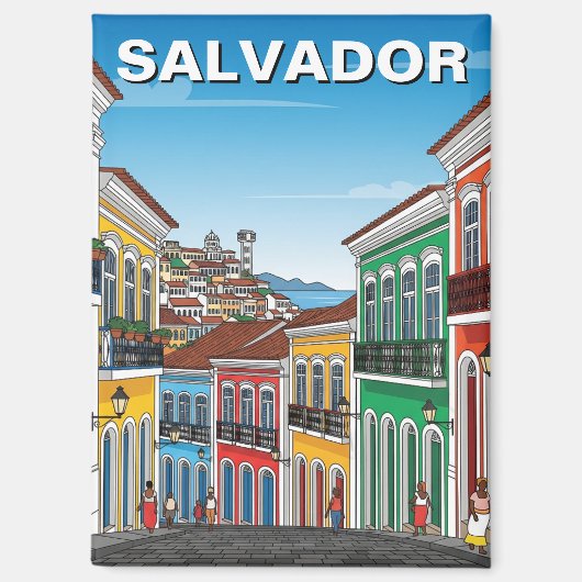 Salvador Brasilien Perlourinho Travel Magnet (Vorderseite)