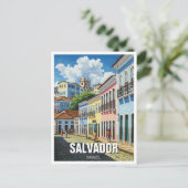 Salvador Brasilien Perlourinho Travel Postkarte (Stehend Vorderseite)