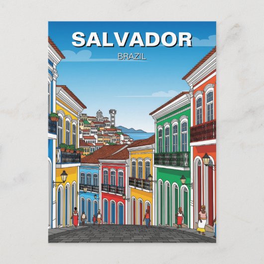Salvador Brasilien Perlourinho Travel Postkarte (Vorderseite)