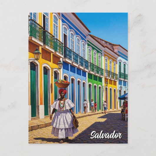 Salvador Brasilien Perlourinho Travel Postkarte (Vorderseite)