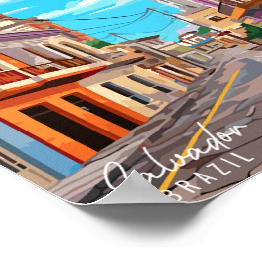 Salvador Brasilien - Vintage-Reise Poster (Ecke)