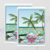 Salvador Brasilien Vintages Reiseplakat. (Vorne/Hinten)