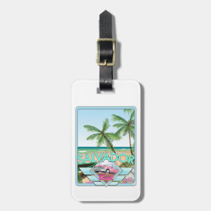 Salvador Brasilien Vintages Reiseplakat. Gepäckanhänger