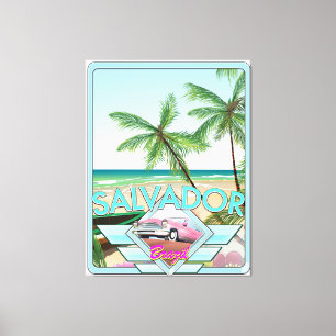 Salvador Brasilien Vintages Reiseplakat. Leinwanddruck