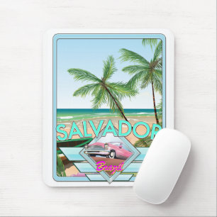 Salvador Brasilien Vintages Reiseplakat. Mousepad