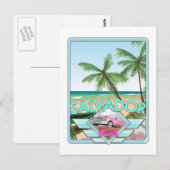 Salvador Brasilien Vintages Reiseplakat. Postkarte (Vorne/Hinten)