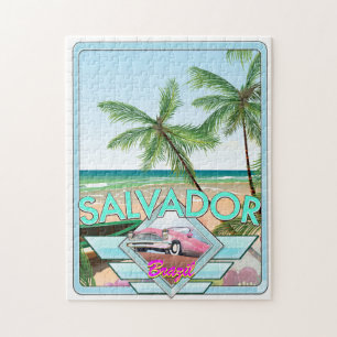 Salvador Brasilien Vintages Reiseplakat. Puzzle