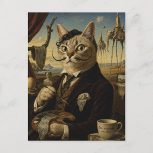 Salvador Dali Surrealistischer Künstler Katzenport Postkarte