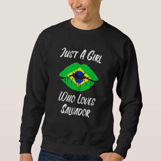 Salvador Lips Mouth Love Brazilian Flag Sweatshirt (Vorderseite)