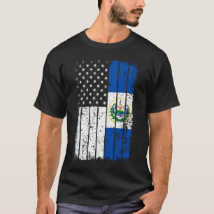 Salvadoran America Flag T - Shirt - El Salvador US