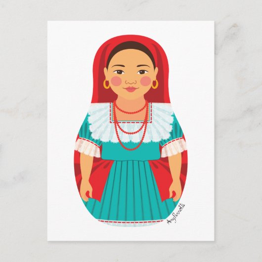 Salvadoran Matryoshka Postcard Postkarte (Vorderseite)