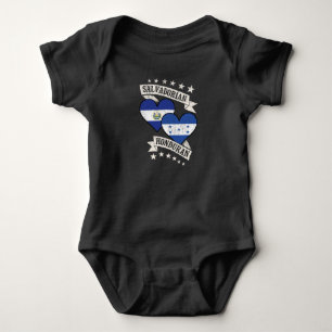 Salvadorian Honduran Heart Flags El Salvador Hondu Baby Strampler