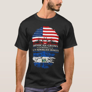 Salvadorian Roots American Grown US El Salvador Fl T-Shirt