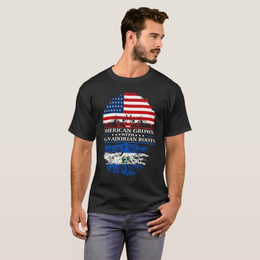 Salvadorian Roots American Grown US El Salvador Fl T-Shirt (Vorne ganz)