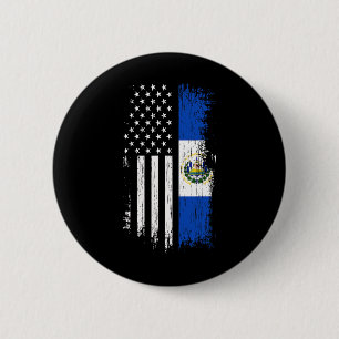 Salvadorianische Amerika-Flagge - El Salvador USA- Button