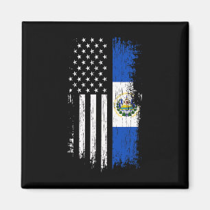 Salvadorianische Amerika-Flagge - El Salvador USA- Magnet
