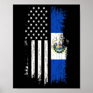 Salvadorianische Amerika-Flagge - El Salvador USA- Poster
