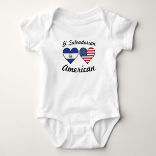 Salvadorianische Flagge-Herzen EL Baby Strampler