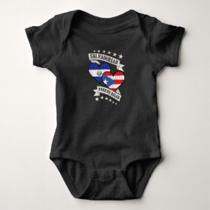 Salvadorianische Puerto Rico Herzflags El Salvador Baby Strampler